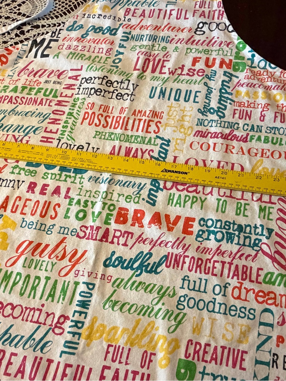 Colorful Word-Print Kitchen Apron - Picture 4 of 6